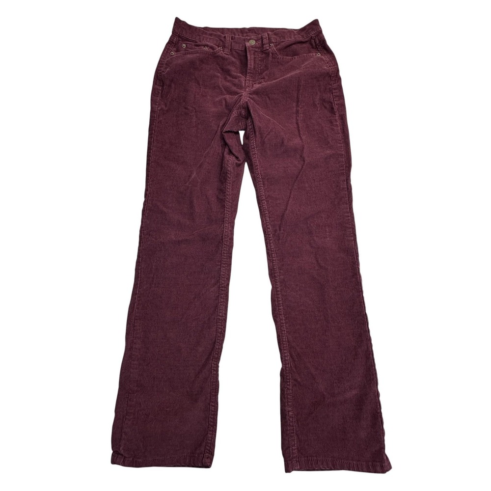 L.L.Bean Pants Womens 6 Purple BeanFlex Straight Leg Corduroy Favorite Fit
